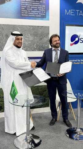 Adriano Meta, CEO of MetaSensing & Amru Alamoudi, CEO of SARsatX